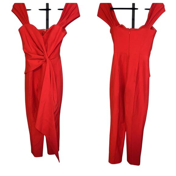 Lavish Alice Red Department Dress Off-Shoulder - Picture 1 of 13